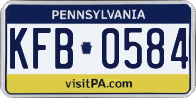 PA license plate KFB0584
