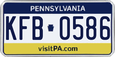 PA license plate KFB0586