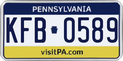 PA license plate KFB0589