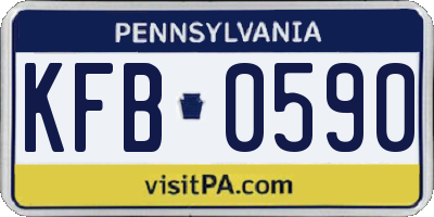 PA license plate KFB0590