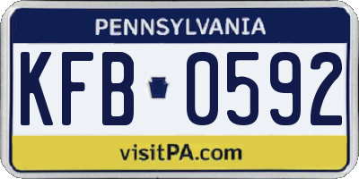 PA license plate KFB0592