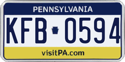 PA license plate KFB0594