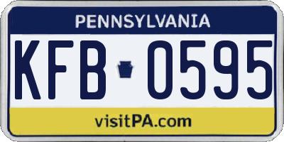 PA license plate KFB0595