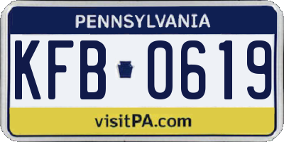 PA license plate KFB0619