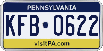 PA license plate KFB0622