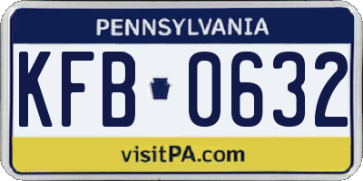 PA license plate KFB0632
