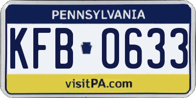 PA license plate KFB0633