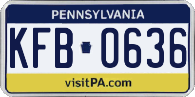 PA license plate KFB0636