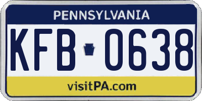 PA license plate KFB0638
