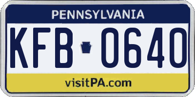 PA license plate KFB0640