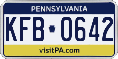 PA license plate KFB0642