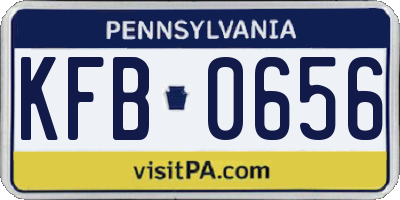 PA license plate KFB0656
