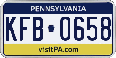 PA license plate KFB0658