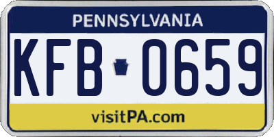 PA license plate KFB0659