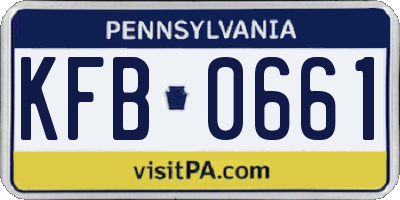 PA license plate KFB0661