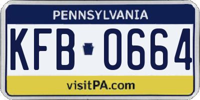 PA license plate KFB0664