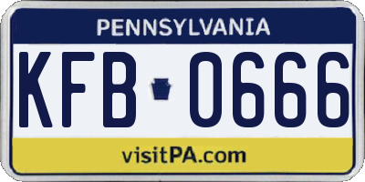 PA license plate KFB0666