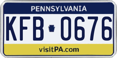 PA license plate KFB0676