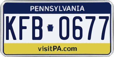 PA license plate KFB0677