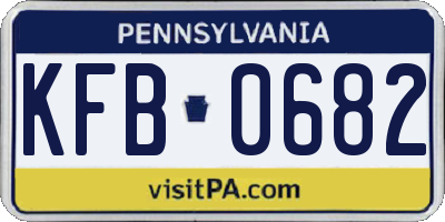 PA license plate KFB0682
