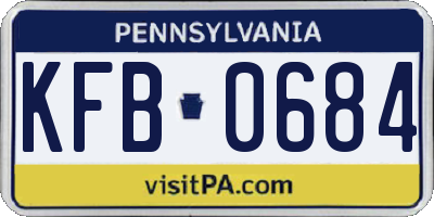 PA license plate KFB0684