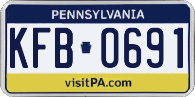 PA license plate KFB0691