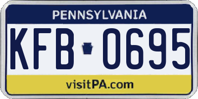 PA license plate KFB0695