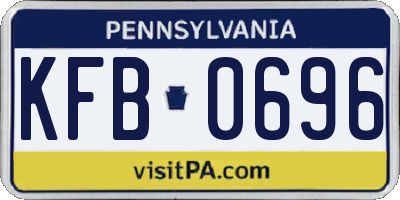 PA license plate KFB0696