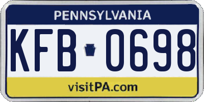 PA license plate KFB0698