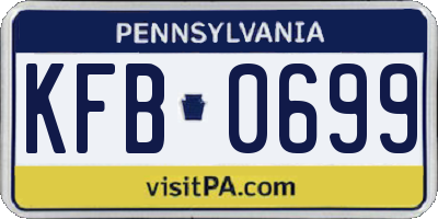PA license plate KFB0699