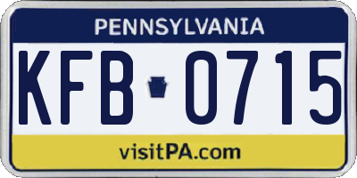 PA license plate KFB0715