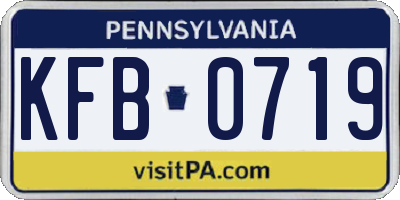 PA license plate KFB0719