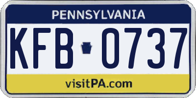 PA license plate KFB0737