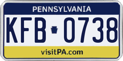PA license plate KFB0738