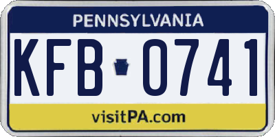 PA license plate KFB0741