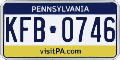 PA license plate KFB0746