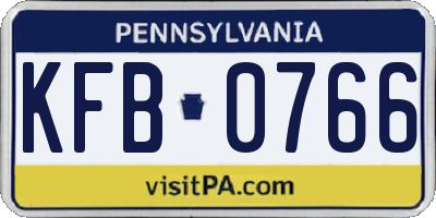 PA license plate KFB0766