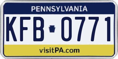 PA license plate KFB0771