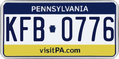 PA license plate KFB0776