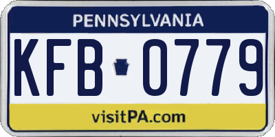 PA license plate KFB0779