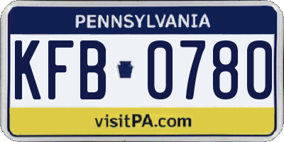 PA license plate KFB0780