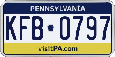 PA license plate KFB0797