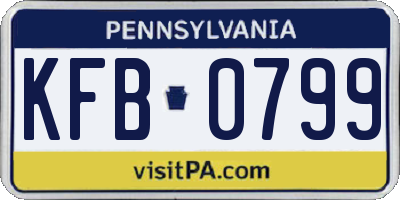 PA license plate KFB0799