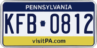 PA license plate KFB0812