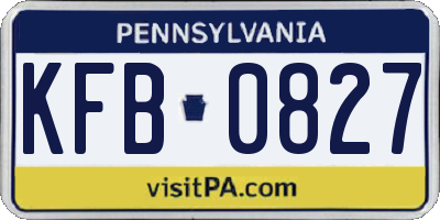 PA license plate KFB0827