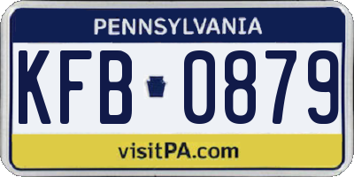 PA license plate KFB0879