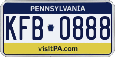 PA license plate KFB0888