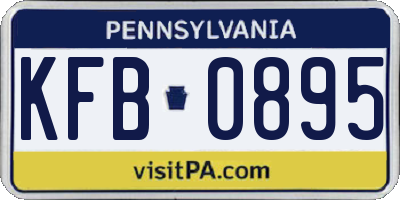 PA license plate KFB0895