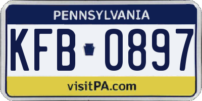 PA license plate KFB0897