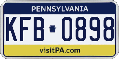 PA license plate KFB0898
